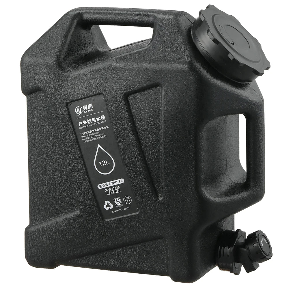 12L/10L Portable Camping Water Jug with Faucet Water Tank for Car Drinking Carrier Camping Large Capacity Water Storage Bucket