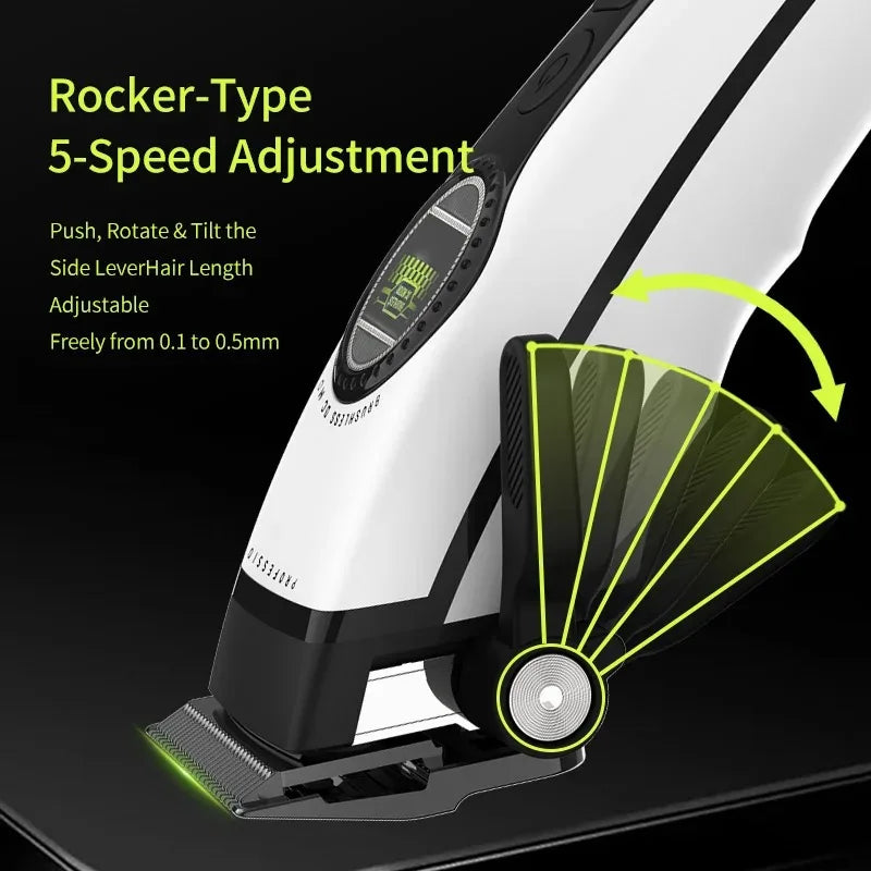 Kemei 1593 Barber Professional Hair Clipper Rechargeable Trimmer Electric Hair Cutting Machine External Rotor Brushless Motor