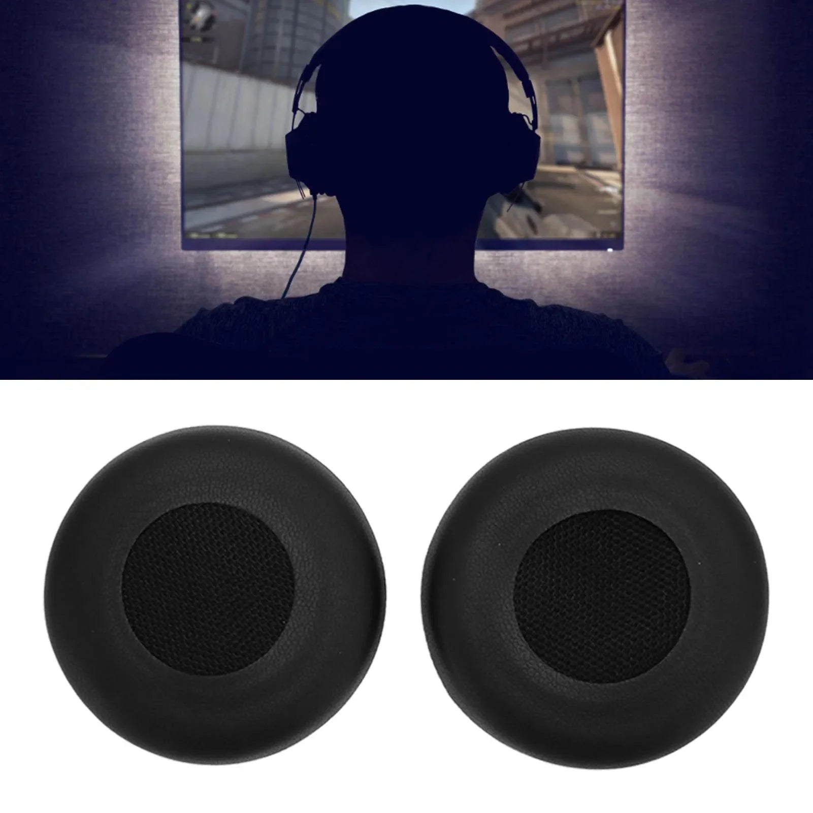 Replacement Earpads Professional Protein Leather Headphone Ear Cushions for Jabra Evolve 20 20se 30 30II 40 65 65+