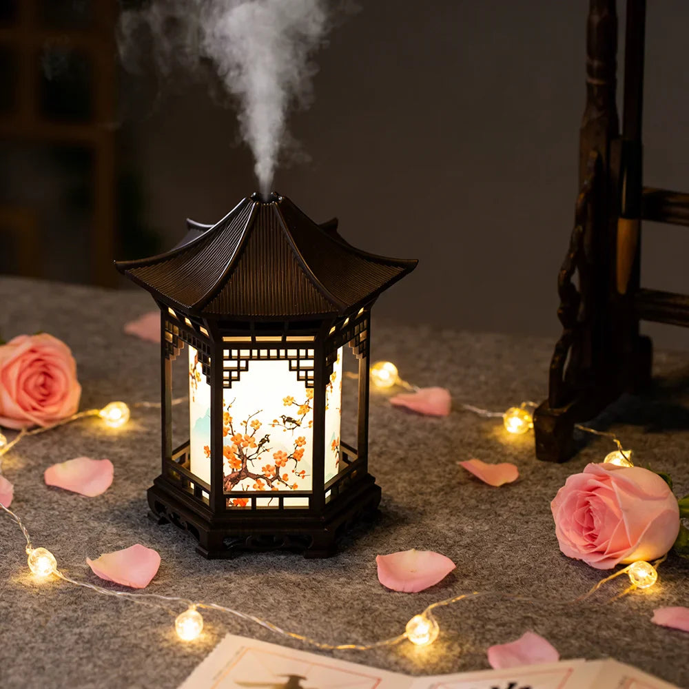 USB-Powered Air Humidifier, Modern Asian Decor, Mini Humidifier, 2 Spray Modes,  Continuous/Mist Modes, Ideal Romantic Gift.