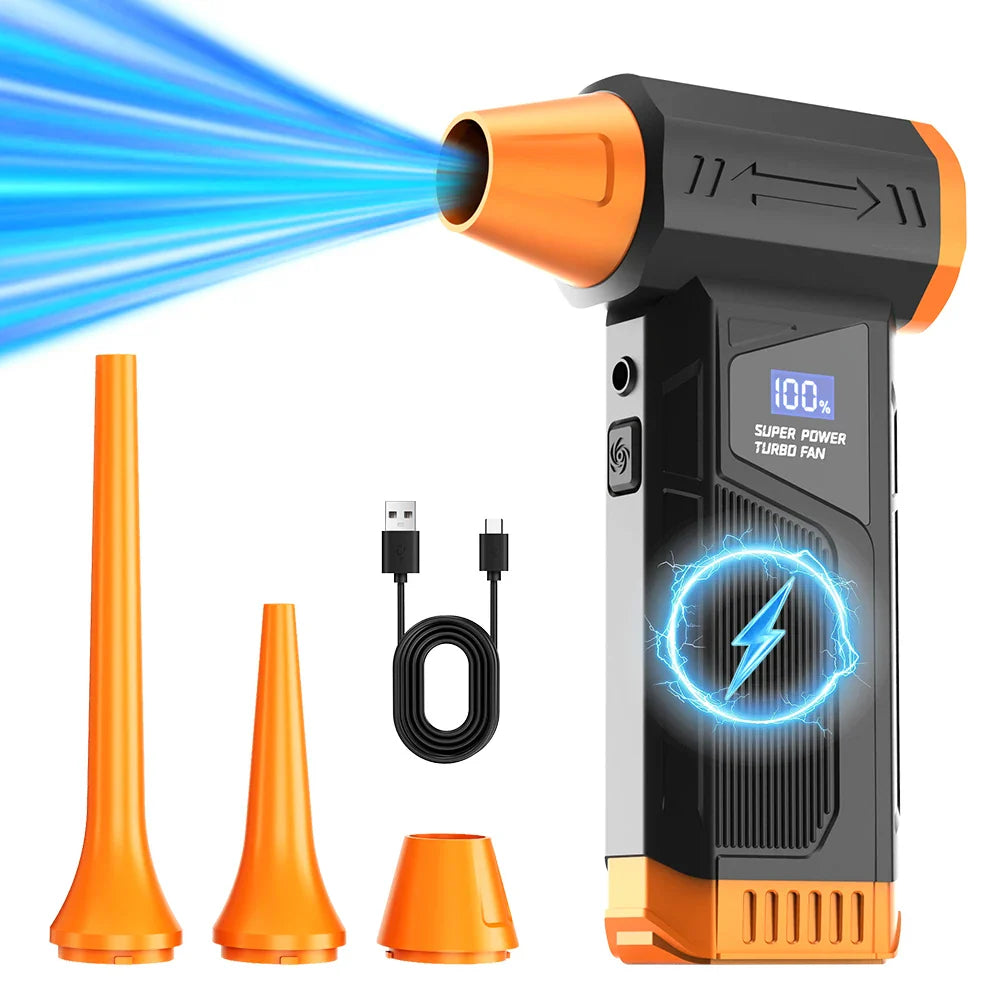 M4 Powerful Air Blower Brushless Motor Turbo Jet Fan 160g Wind Pressure Portable Vacuum Cleaner Blower 4-Gear Speed Adjustable