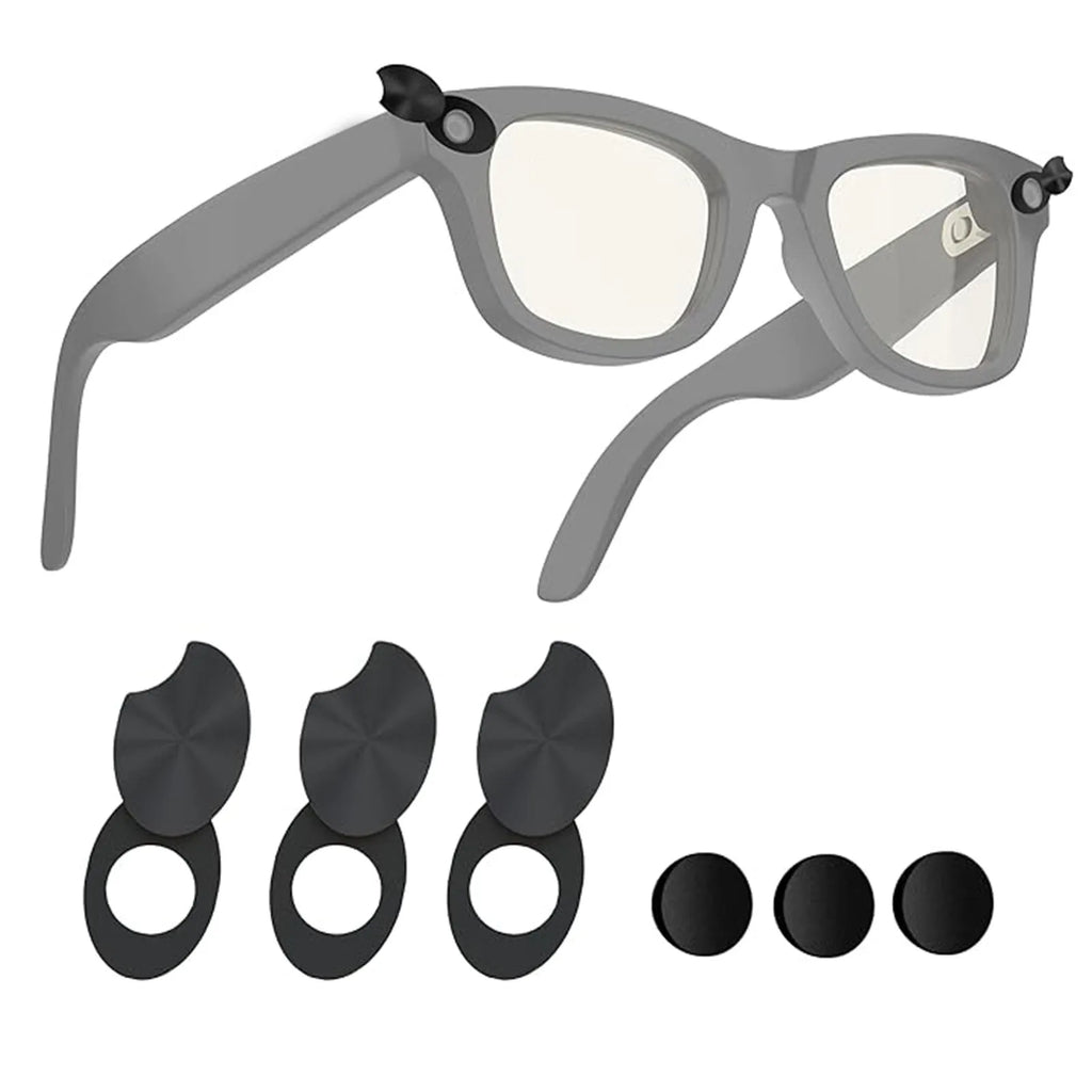 Smart Glasses LED Light Blocking Stickers Fit for Meta Sliding Reusable Adhesive Eyeglass Camera Cover Black