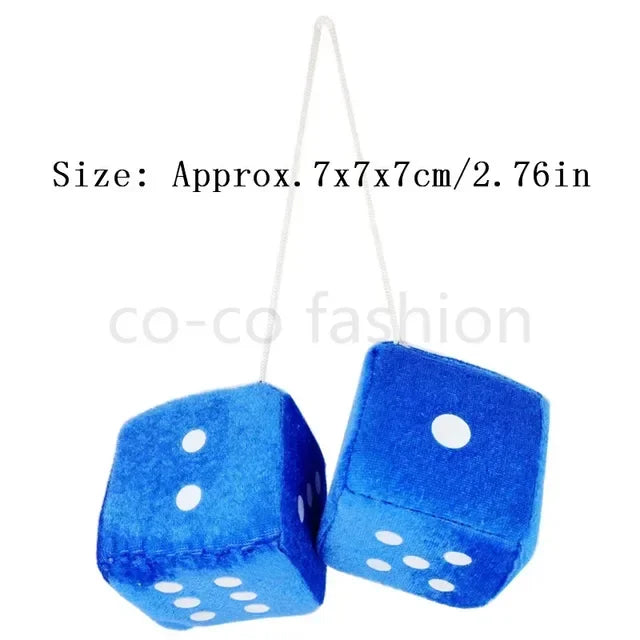 2pcs Plush Dice Toys Velvet Pendants Car Hanger With Suckers Stress Relief Squeeze Cube Fluffy Stuffed Decoration Eid Amagi