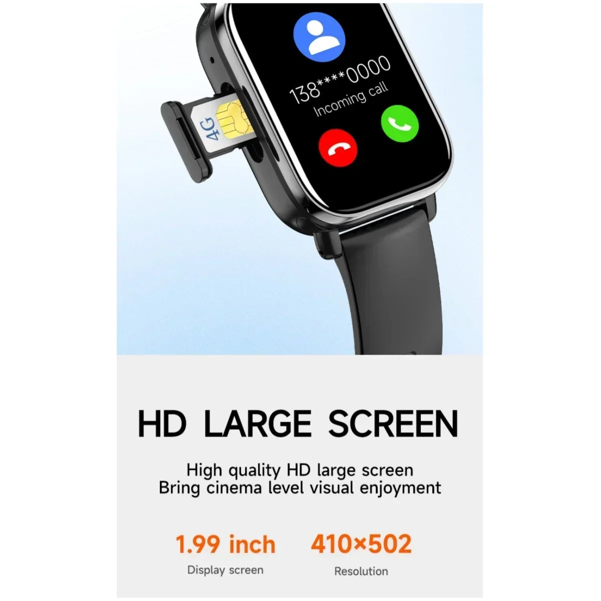 New 4G 5G smartwatch I1 Wifi GPS 1.99 inch HD screen HD dual camera SIM card APP download Sport Android Men Women Smartwatch