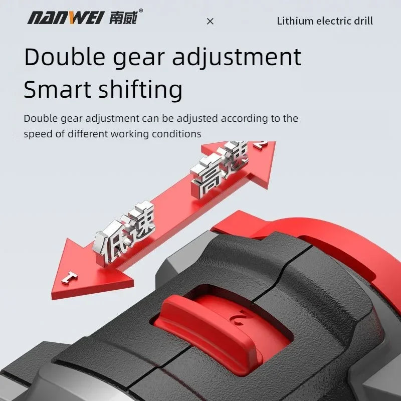 NANWEI 16.8V Brushless Electric Drill Cordless 55N.m Torque Li-ion Battery Screwdriver Power Tools for Home Improvement