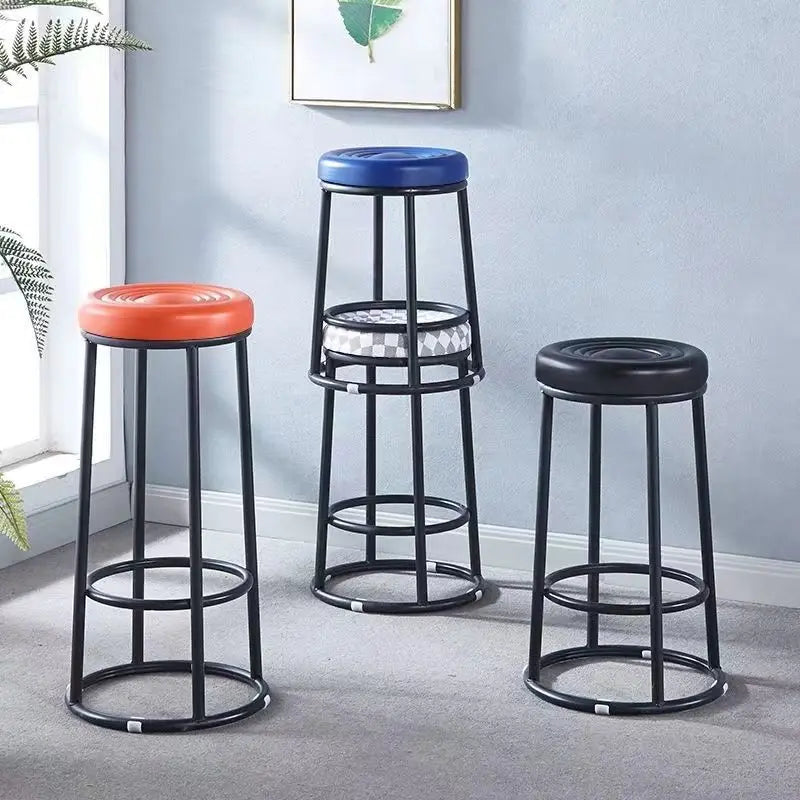 Living Room Bar Furniture Ergonomic Semi-bar Chair Restaurant Chairs Nordic Rotatable Kitchen Island Upholstered Bar Stools