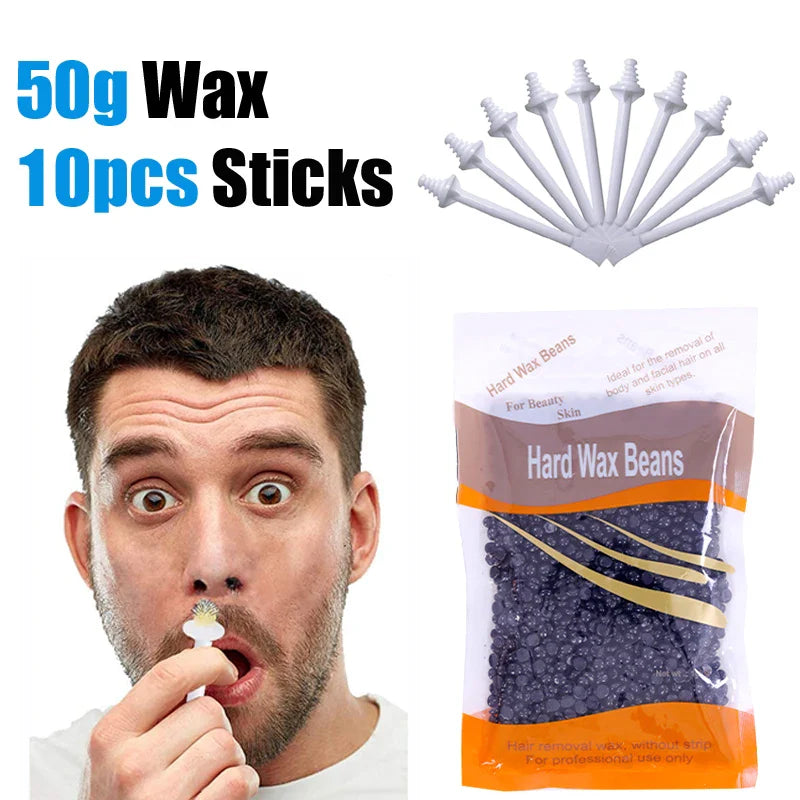 100PCS Nose Wax Sticks Kit Portable Easy Quick Wax Bean Cleaning Wax Kit Painless Nasal Wax Cleaning Tools Set For Hair Removal