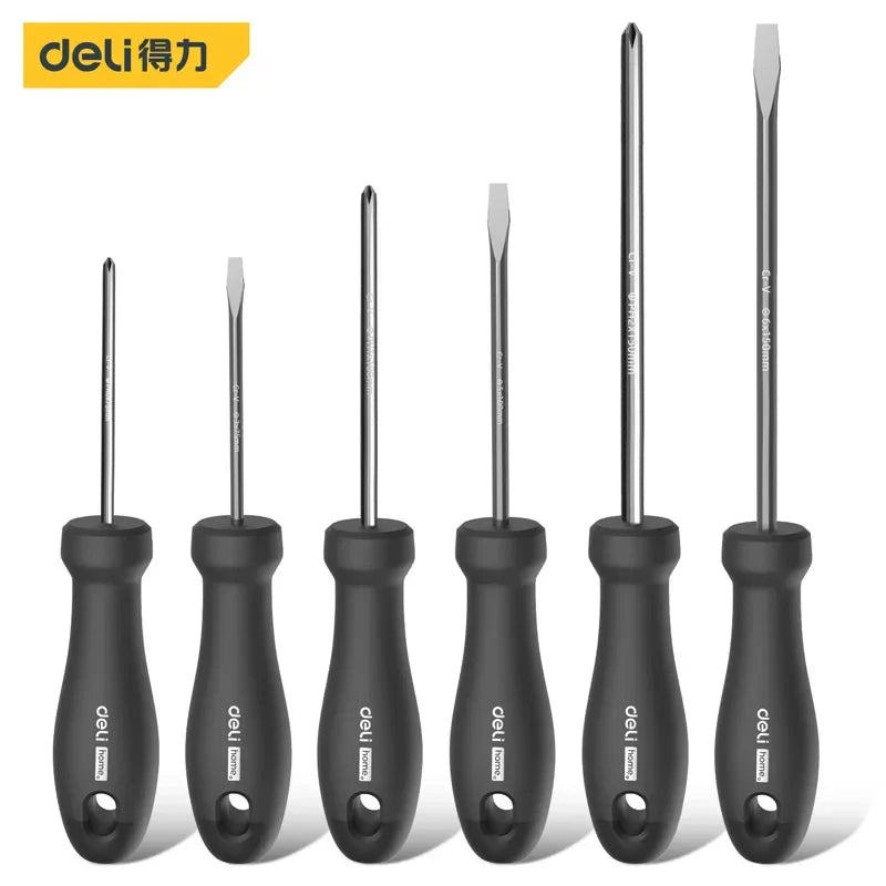Deli Black Home Serie Hand Tools 2/4/6 Pcs Set Screwdriver Portable Tool Sets Household Reparing Kits and Accessories