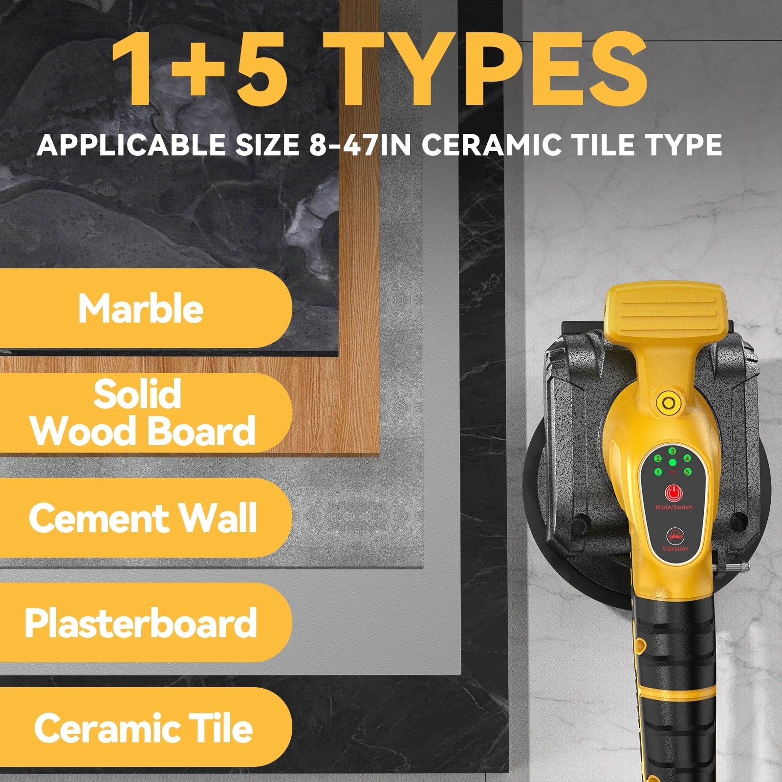 Tile Vibration Leveling Machine For DEWALT 18 Battery 5-SPEED Adjustable Tiler Vibrator Tool For Floor Wall Home Tile Tool