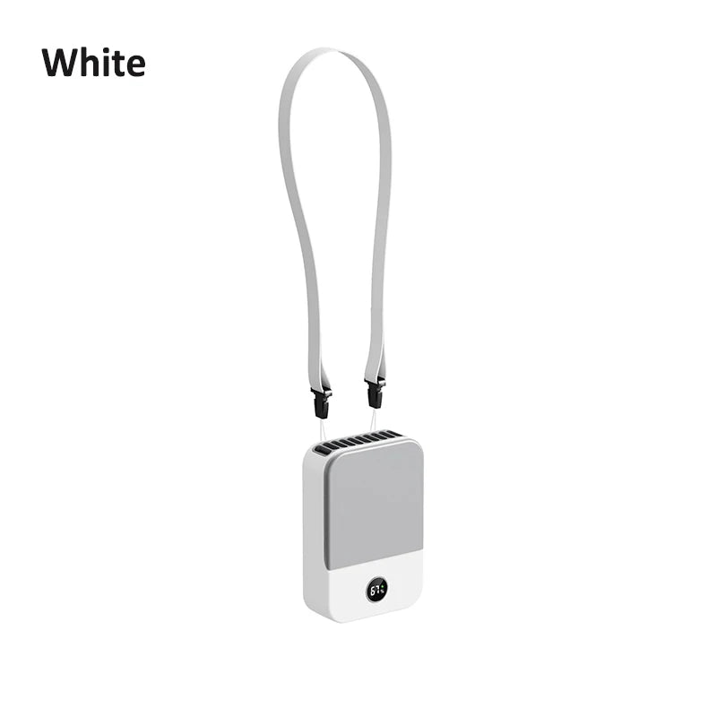 2000mAh Waist Fan Portable Hanging Neck Fan USB Rechargeable 3 Gear Bladeless Waist Neck Fan for Outdoor Working Air Cooler Fan