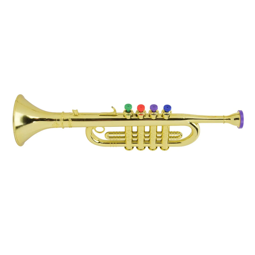 Kid Trumpet Golden Coated Plastic Children Preschool Music  Gift Wind Instrument Preschool Music