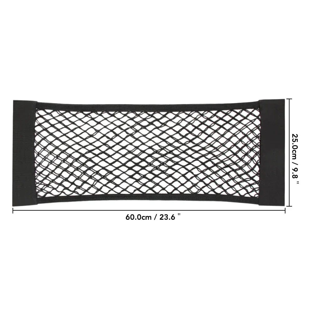 1Pc Car Back Rear Mesh Trunk Seat Elastic String Net  Universal Storage Bag Pocket Cage Auto Organizer Seat Back Bag