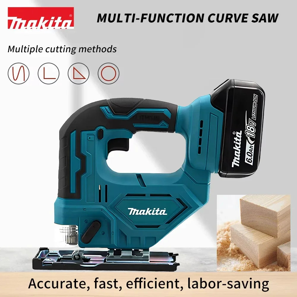 2025Makita DJV182Z 340W Brushless Jigsaw 18V Without Battery with Saw Blade Cordless Barrel Handle Portable Carpenter Power Tool