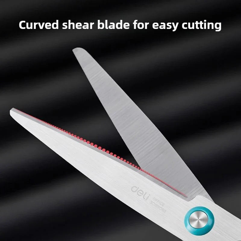 1PC Deli Anti Stick Anti Rust Scissors Office And Home Scissors Stainless Steel Tailoring Scissors Solid And Durable Alloy