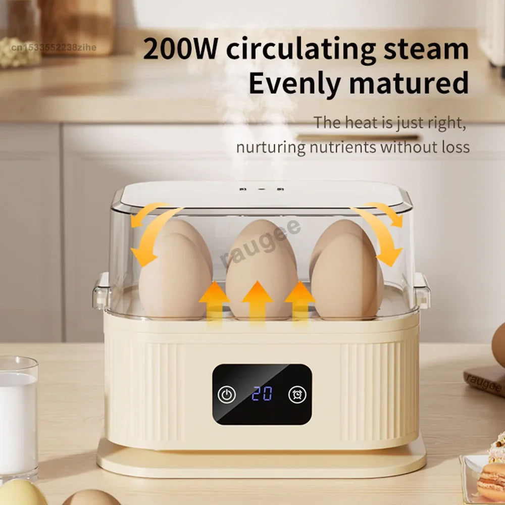 Egg Cooker with Auto Shut Off Electric Egg Cooker Steamer 6 Eggs Capacity Soft Medium Hard Boiled Egg Cooker Breakfast Machine