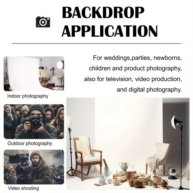 Thick white high-density background cloth, used for photo walls and studio photography (excluding brackets)
