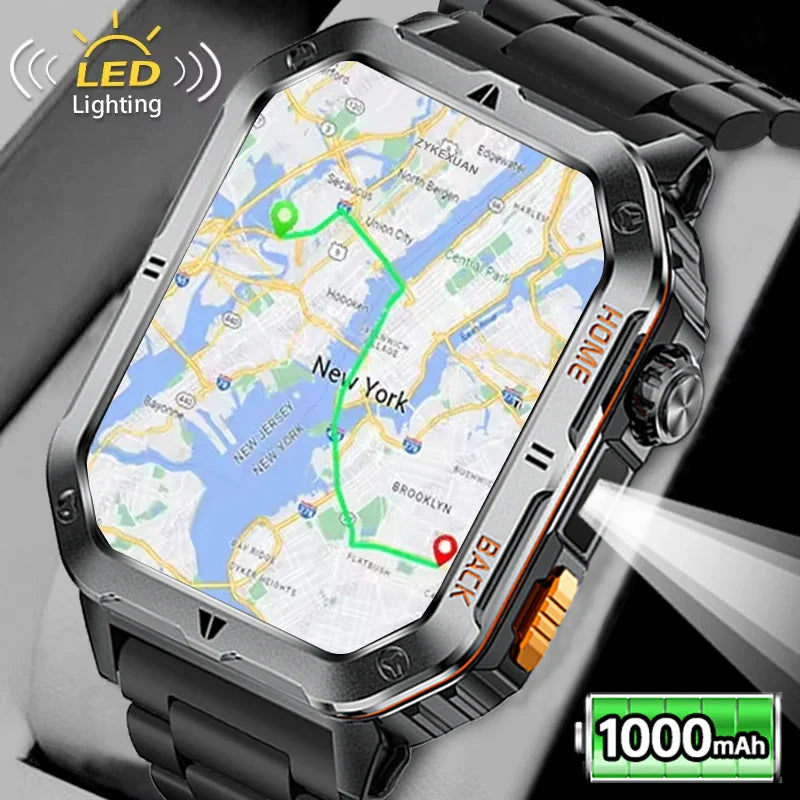 2026 Military Outdoor 1000 mAh Battery Smart Watch Men GPS Sports Heart Rate IP68 Waterproof BT Call Smartwatch For Man Gift Hot