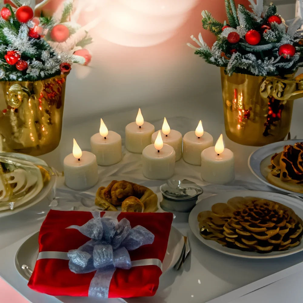 Rechargeable LED Candles By USB Timer Remote Flickering Flames Wedding Candles Birthday Home Decor Tealights Charger Candle Lamp