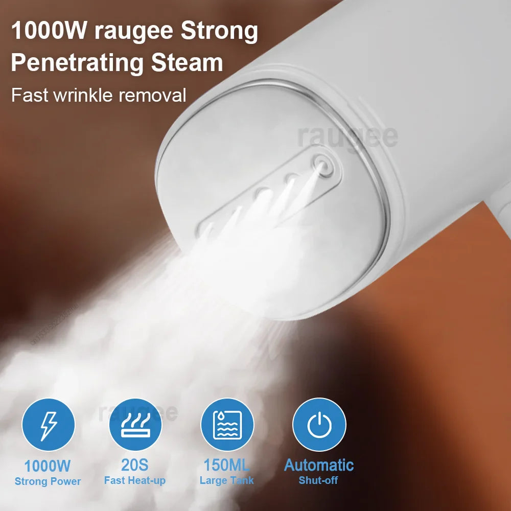 Handheld Garment Steamer 1000W Clothes Ironing Machine for Home Travel Foldable Portable Electric Garment Hanging Steam Iron