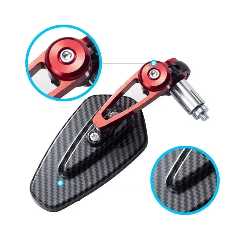 Universal Motorcycle Rearview Mirror Carbon Fiber Pattern Handlebar Mirror Modified Inverted Rear Mirror Motorbike Accessories
