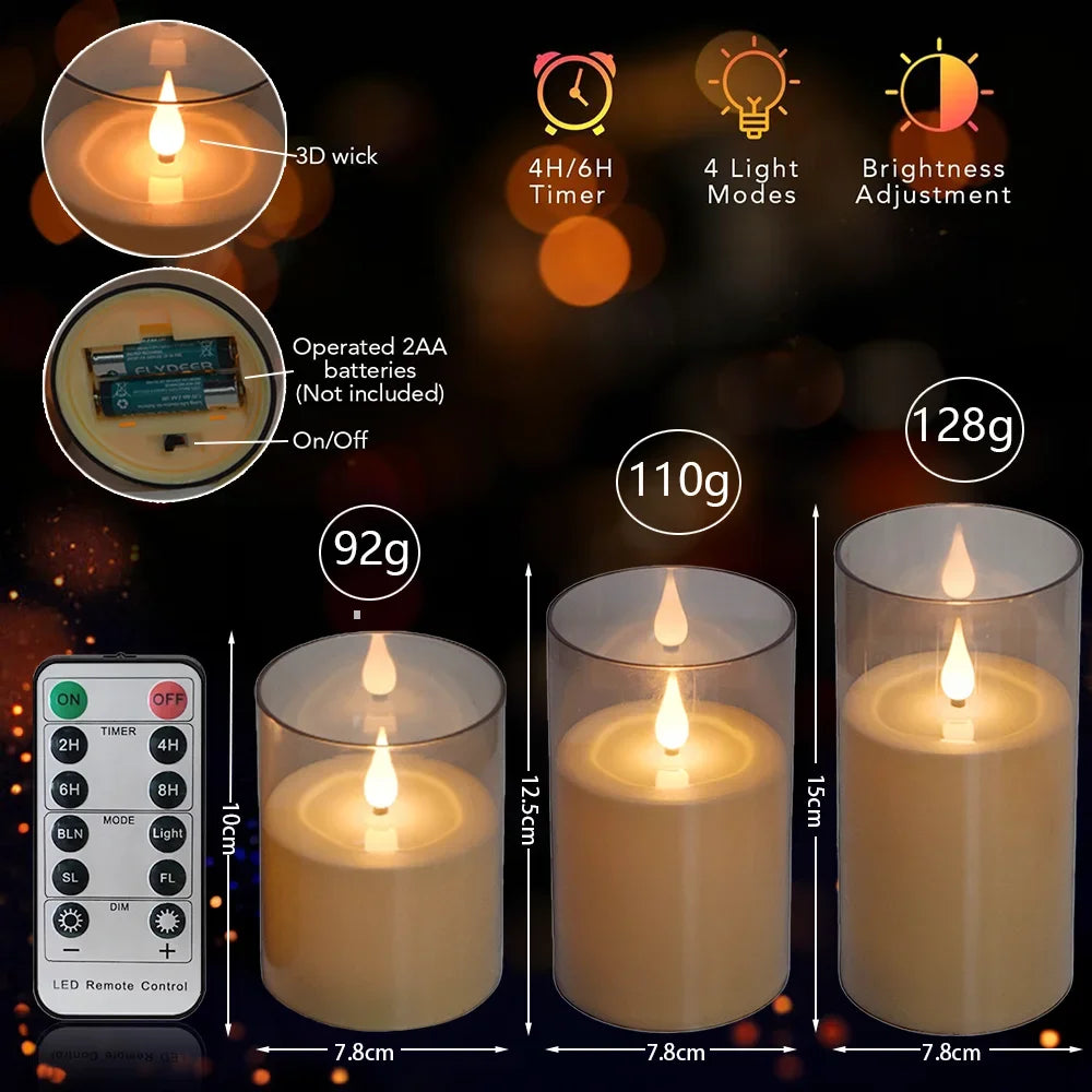 FPOO Led Candle Flameless Candles LED Light With Remote Control Electronic Candle Lamp For Holiday Party Home Room Decoration