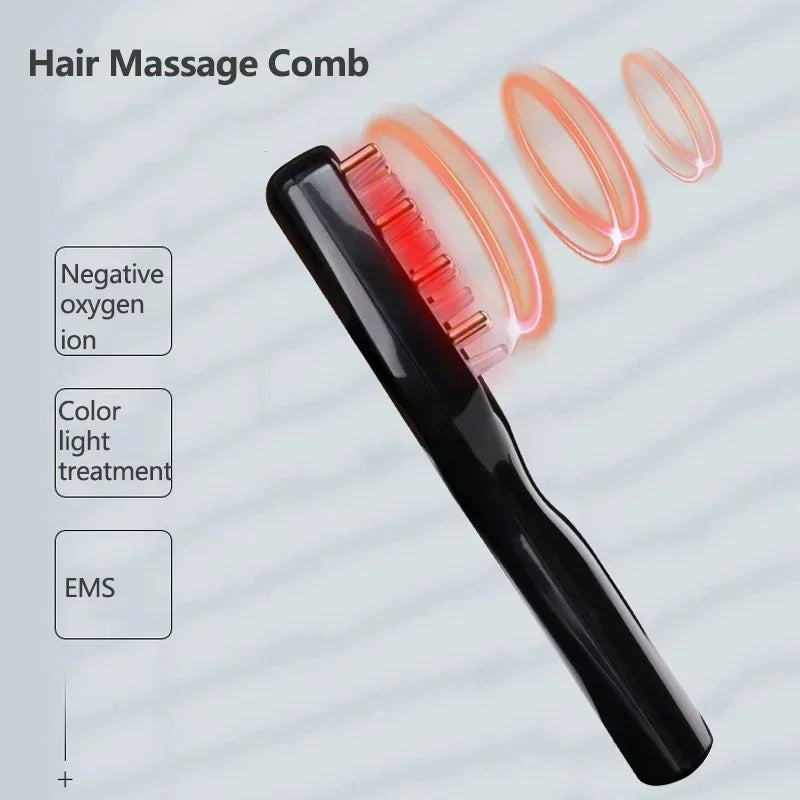 EMS Laser Vibration Scalp Massage Comb Light Therapy Head Stress Relif Massage Comb Anti Hair Loss Anion Spray Hair Growth Brush