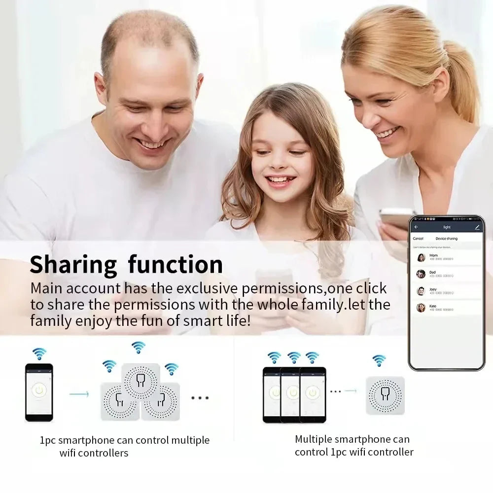 16A MINI Wifi Switch DIY Smart Home 2-way Control Relay Smart LIfe APP Control Remotely Timer Works With Alexa Google Home Alice