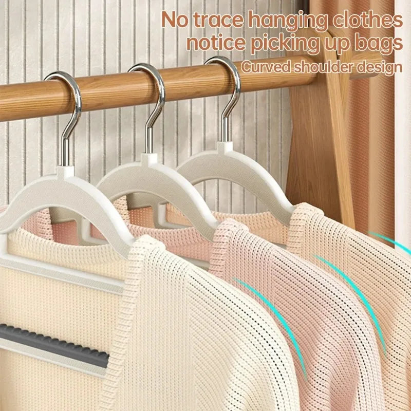 Hot-selling 10-piece set of household double-hook non-slip hangers no-mark drying suitable for both wet and dry clothing storage