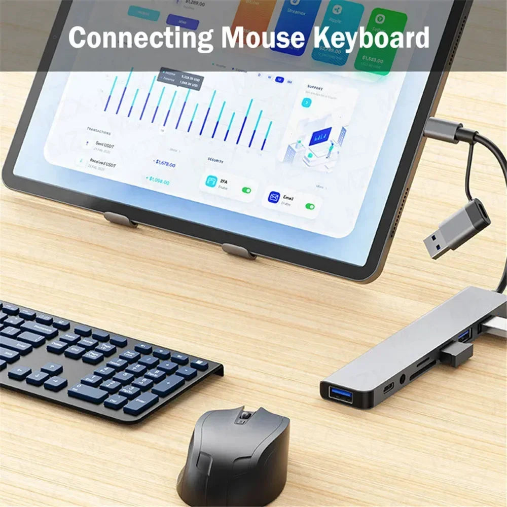 5Gbps USB 3.0 HUB USB C HUB USB C Docking Station High Speed Transmission OTG Adapter Splitter TYPE-C HUB For Laptop Macbook