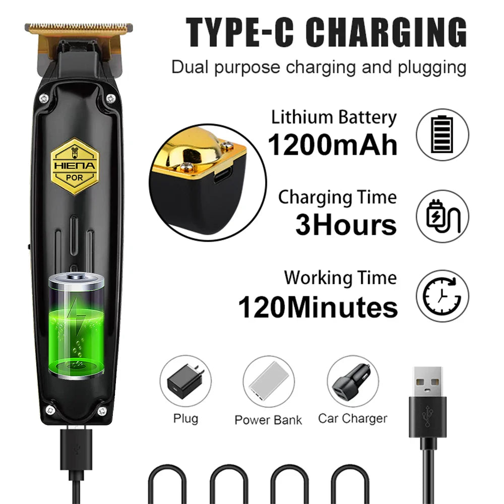 HIENA Hair Cutting Machine USB Rechargeable Hair Clippers for Men Set for Barber Men Trimmers Ideal for Home Electric Shaver