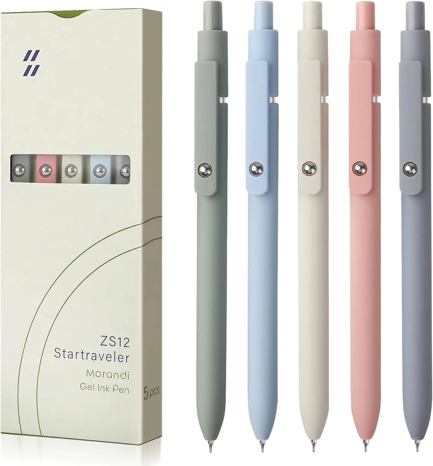 5-Pack Quick-Dry Gel Pens, Fine Point Retractable Rolling Ball Black Ink, Smooth Writing for School Office Home