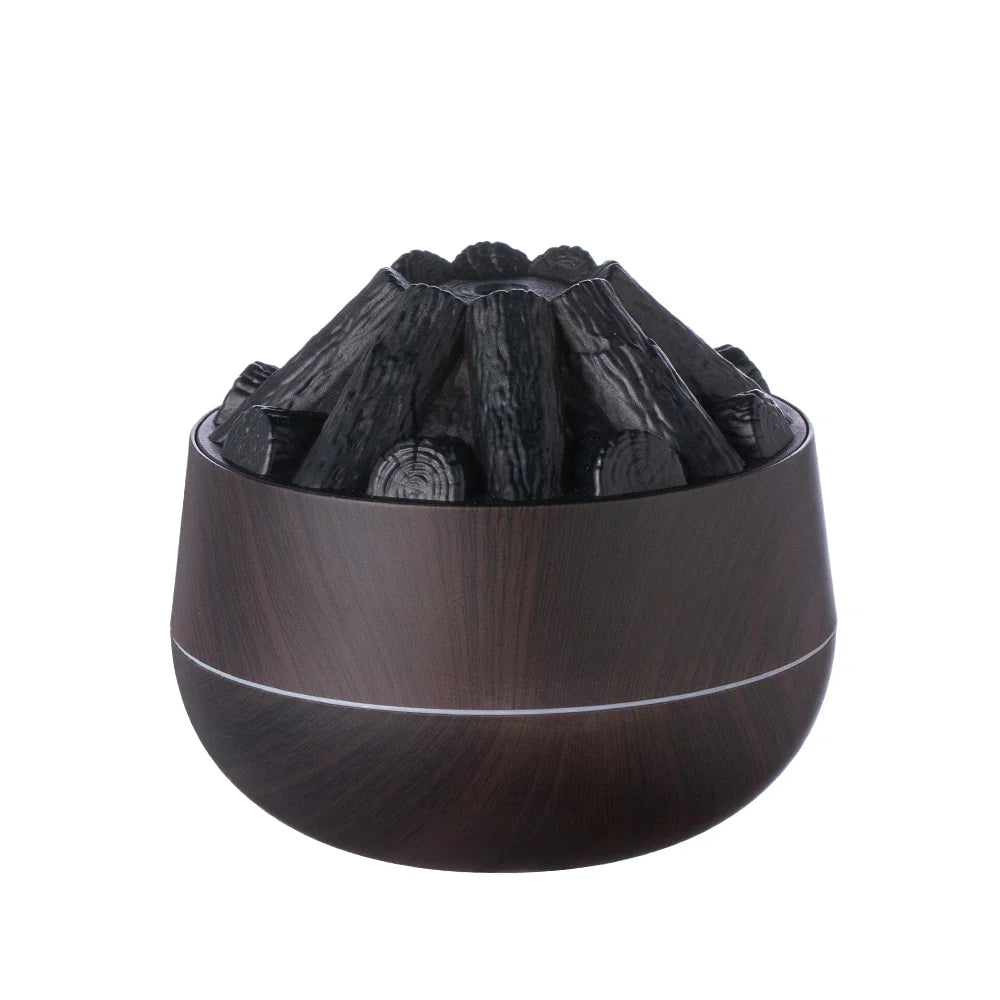 2025 New 300ML Artificial Charcoal Fire Air Humidifier Fine Mist Quiet Operation with Night Light for Home Humidification