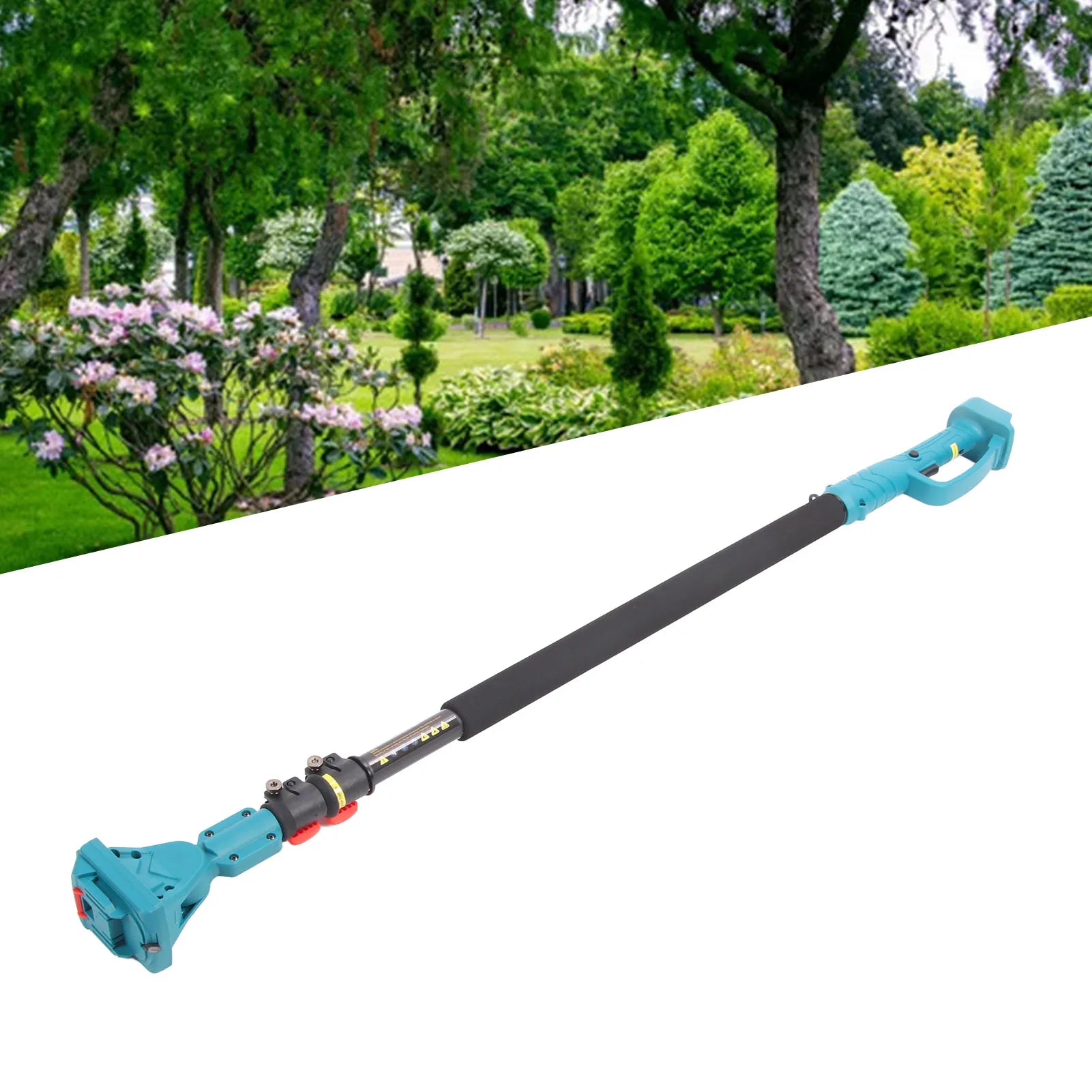 Cordless Pruning Extension Pole 4.27 To 8.2ft Telescoping 180 Degree Rotatable Head High Branch Trimming Pole