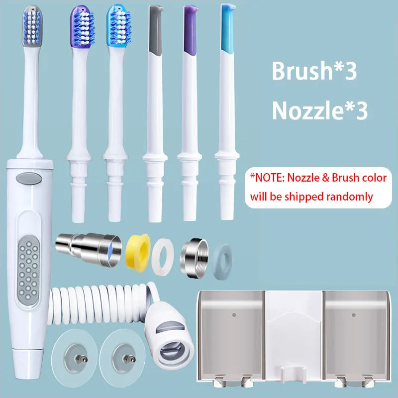 2 In 1 Portable Faucet Oral Irrigator Toothbrush New Water Flosser Household Dental Water Pick Jet Tooth Cleaner No Power Needed