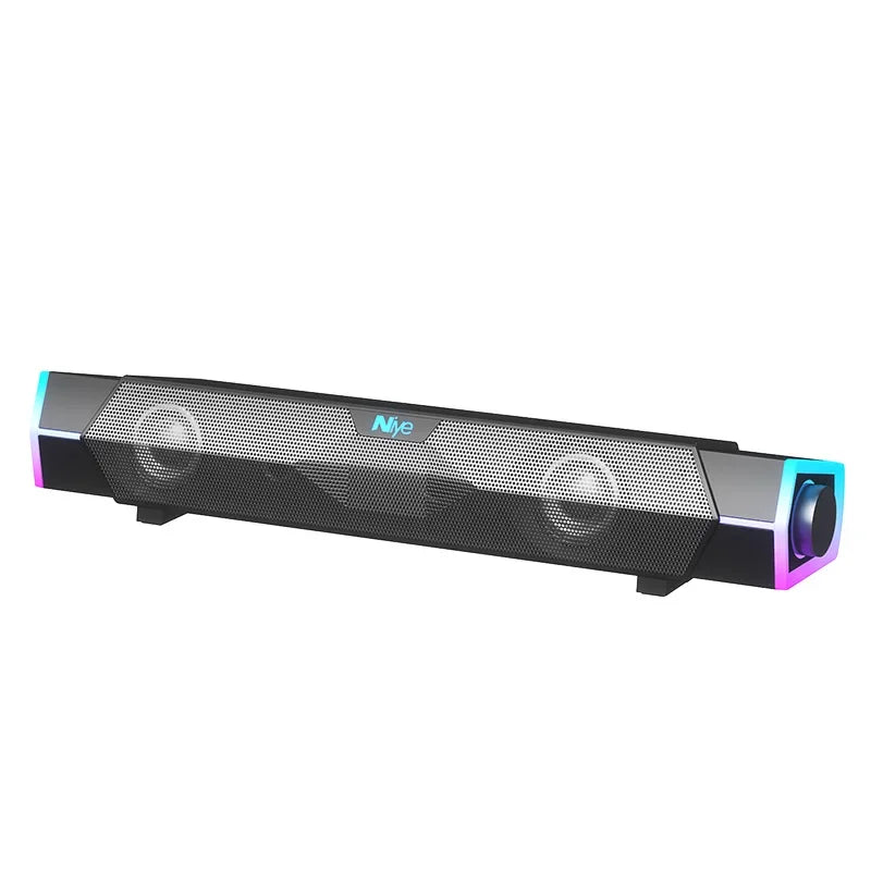 Bluetooth 5.0 and Wired Computer Soundbar Speakers with 4D Surround Sound Stereo and Subwoofer for Laptop PC