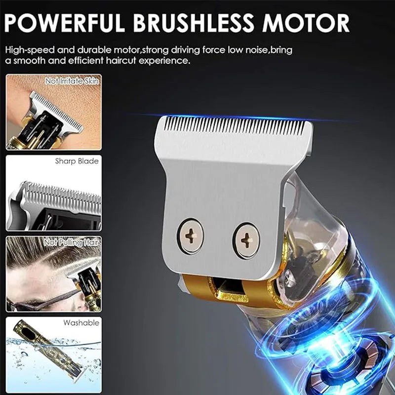 Men's Electric Vintage T9 Hair Clipper For Beard Trim Tools Professional Carving USB Charging Barber Hair Cutting Machine