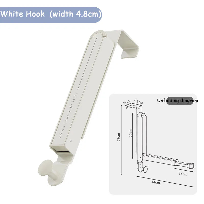 1/2pcs Folding Wall Hook portable drying rack Hidden Robe Towel Coat Hook door back hooks Expandable Sticky Towel Hanger