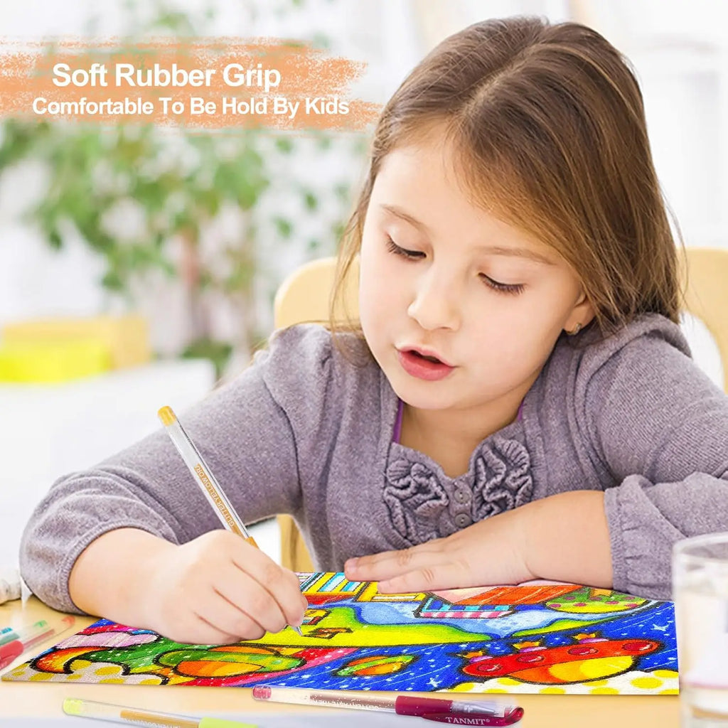 160 Glitter Gel Pens Set with Case, 40% More Ink for Coloring Books, Drawing & Writing
