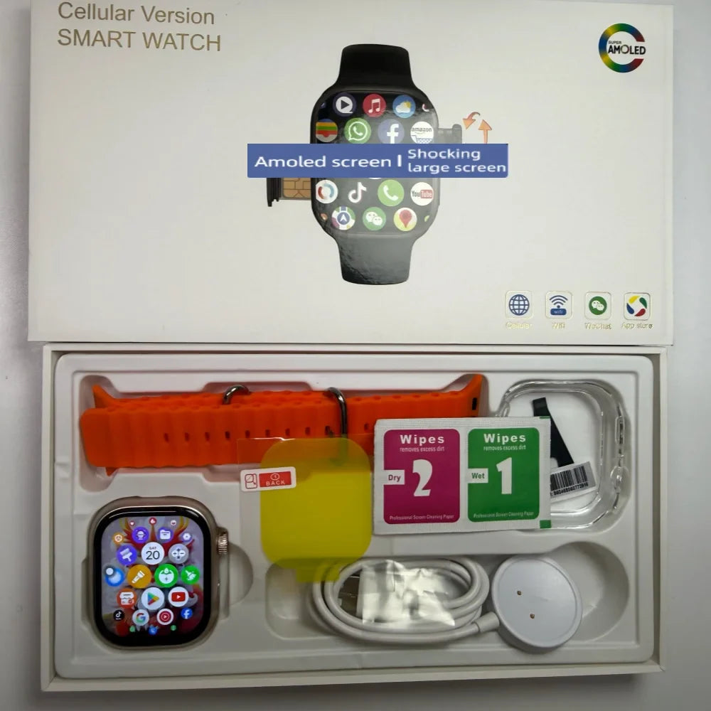 CD99 watch X 5G smartwatch 2.29inch AMOLED 5G LTE smart watch with 180 ° rotary camera GPS WiFi SIM card slot health monitoring
