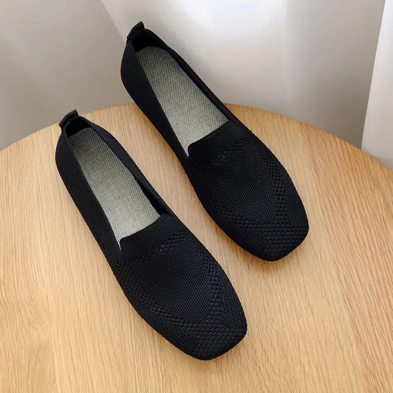 Plus Size Knitted Flat Shoes for Women