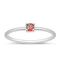Garnet Round Stackable Ring in Silver - Get Ready for the Holidays!