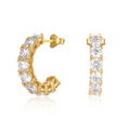 Round Stone Earrings in Gold - Classic Beauty that Can Dress Up or Down