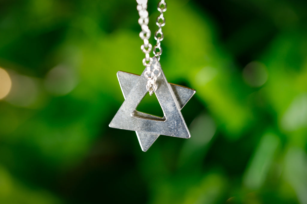 Big Star of David Sterling Silver Necklace