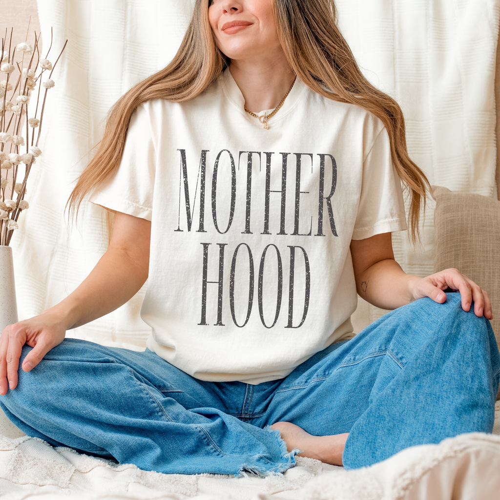 Distressed Motherhood T Shirt