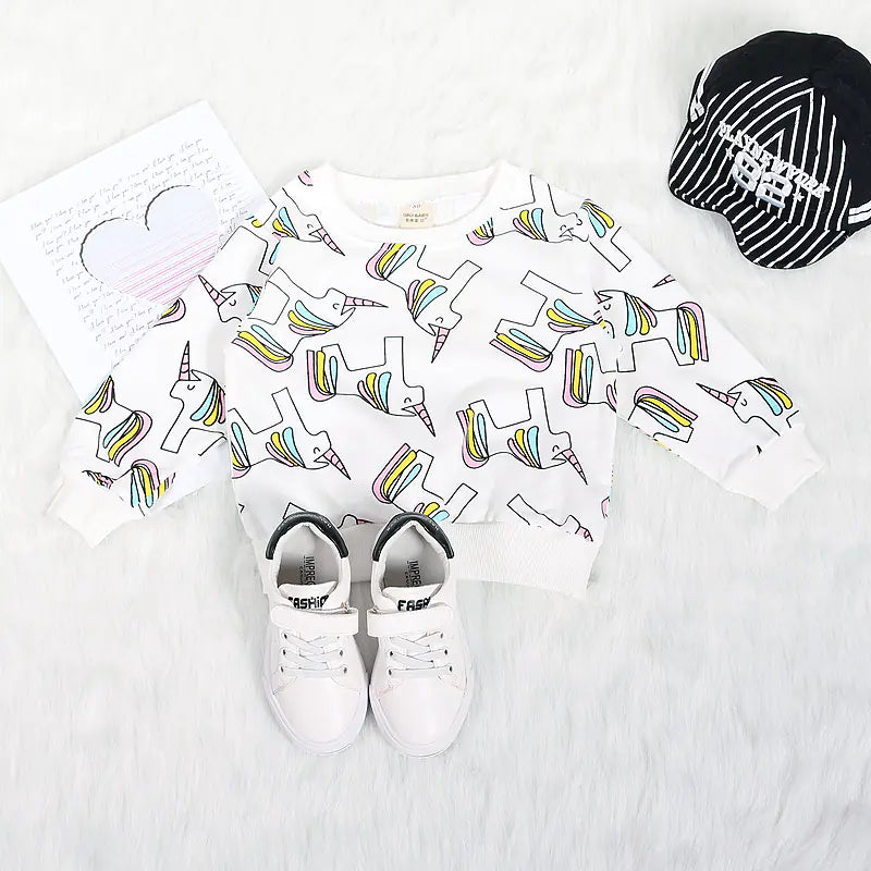 Cartoon Unicorn Hoodie for Boys - Long Sleeve Top