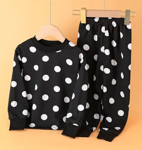 Boys' Cartoon Print Long Sleeve Pajama Set for Kids