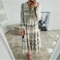 Summer Women's Geometric Print V-Neck Maxi Dress