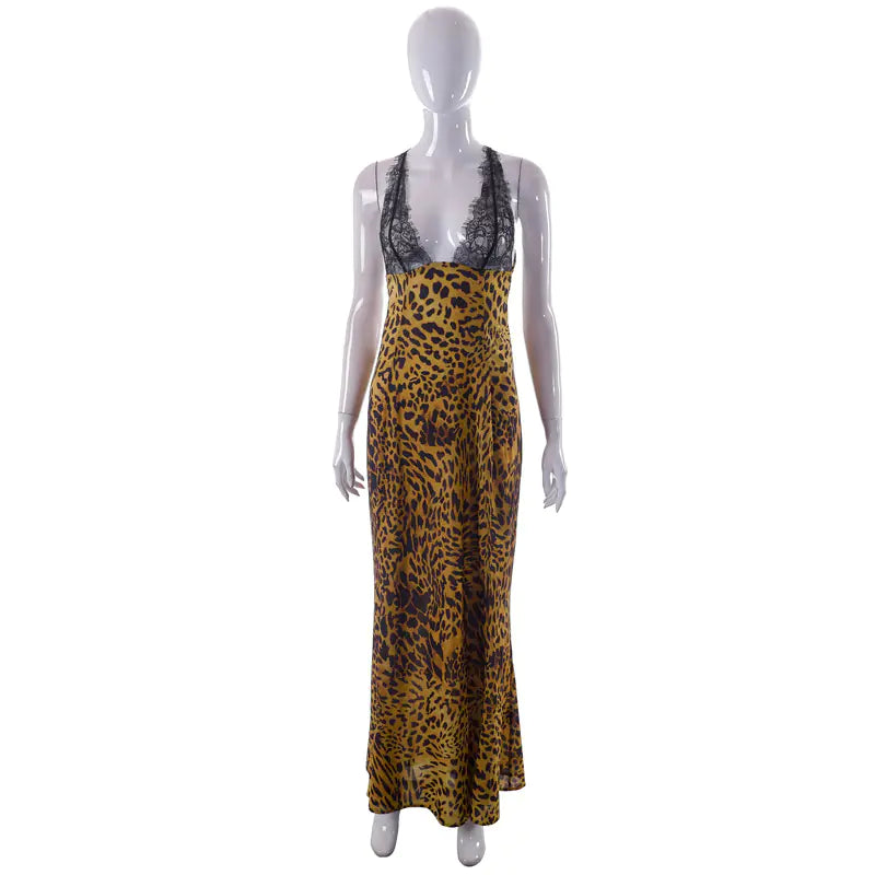 Printed Spaghetti Strap Sleeveless Dress for Women