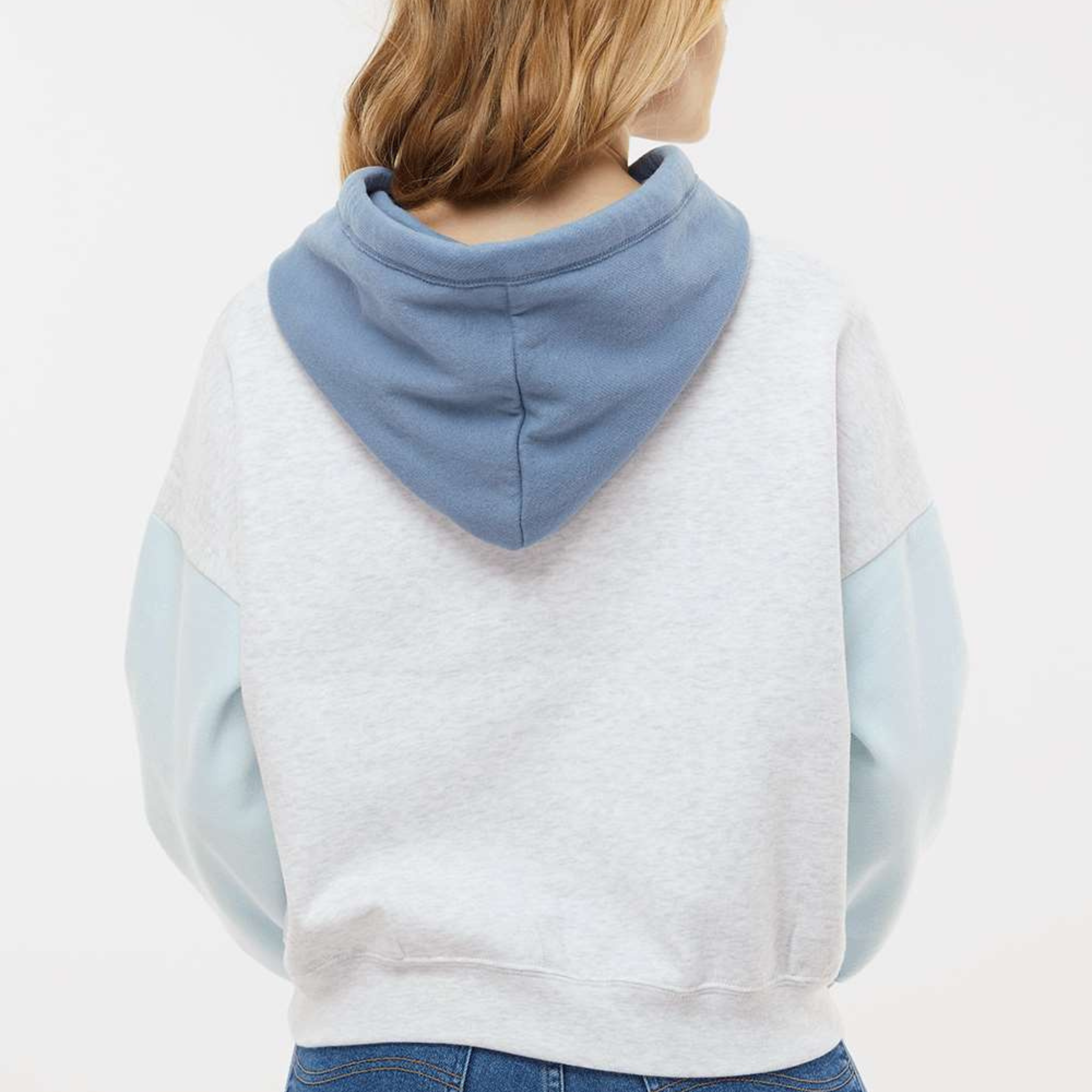 MAMA Colorblock Cropped Hoodie – Soft Sueded Mom Sweatshirt