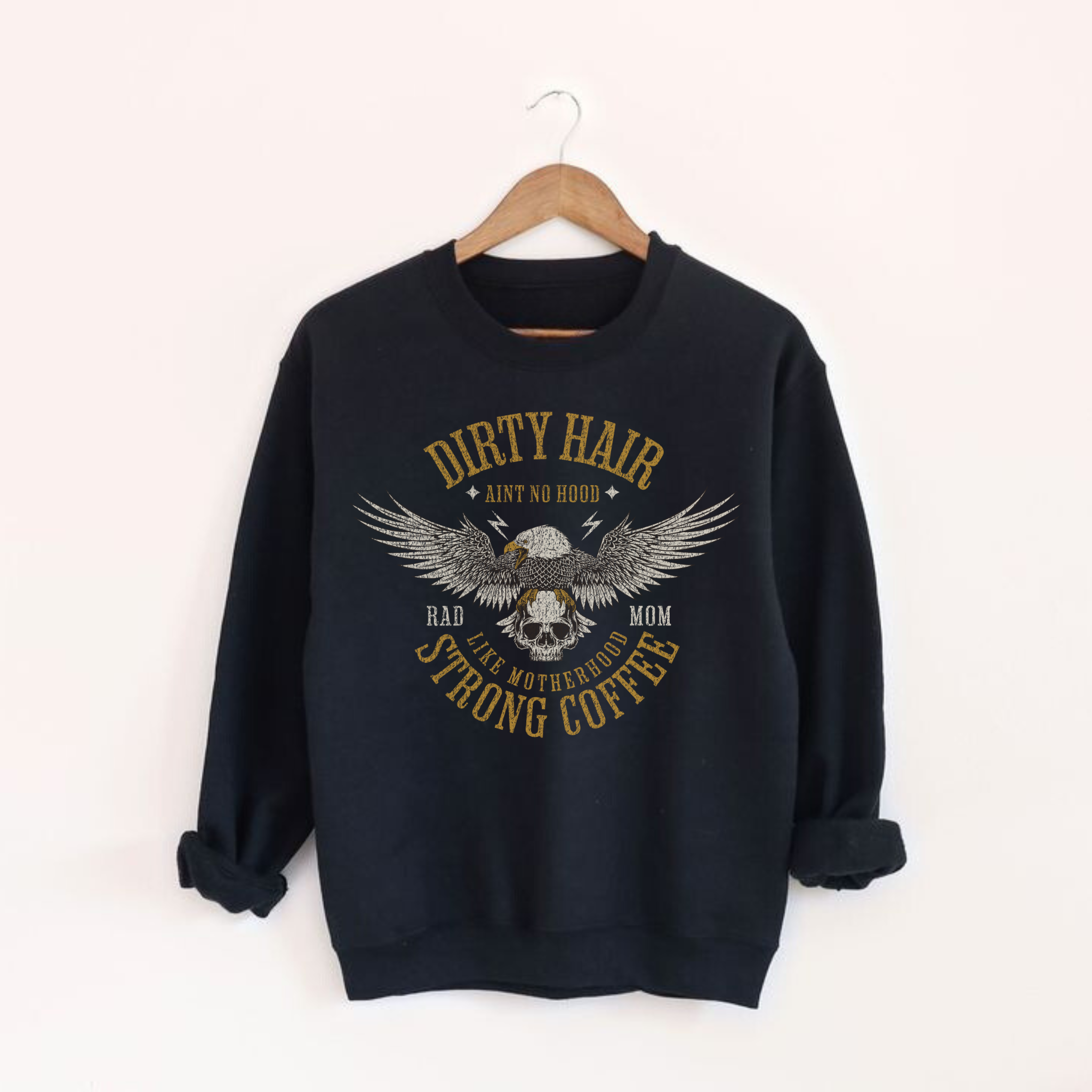 Motherhood And Strong Coffee Crewneck Sweatshirt